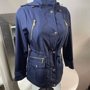 COPY - Michael Kors Women's Petite Anorak Jacket Navy Gold Accents Size S